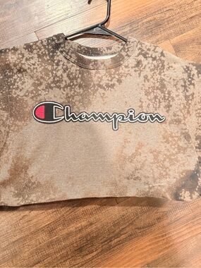 Champion Brown Tie-Dye Home Cropped Sweatshirt